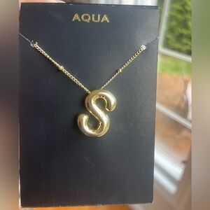 NWT- Aqua Initial 'S' Balloon Necklace